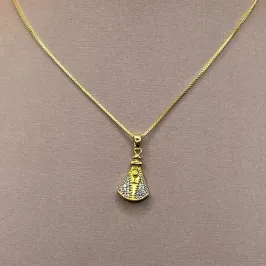 Corrente c/ Pingente Nossa Sra Manto Branco