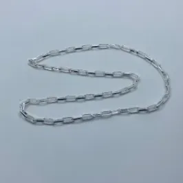 Corrente Cartier Alongada 5x12mm Fecho Italiano 60cm Prata