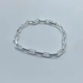 Pulseira Cartier Alongada 5x12mm Fecho Italiano 21cm Prata
