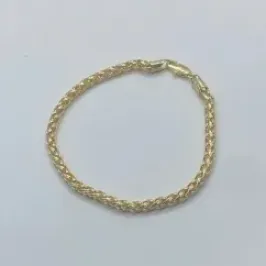 Pulseira de Corda Trançada 4mm Fecho Italiano 21 cm
