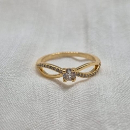 Anel Pedra Solitaria Infinito