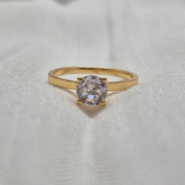 Anel Solitário 4 Pontas