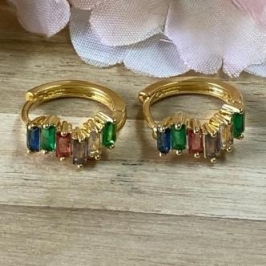 Brinco Argola Articulado Baguete Color