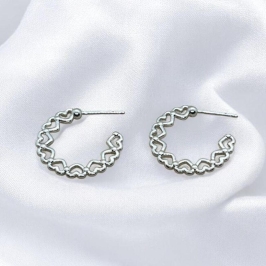 Brinco Argola Corações