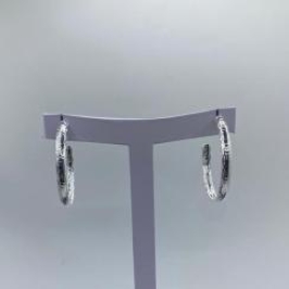 Brinco Argola Estilo Corrente Entrelaçada Prata