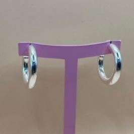 Brinco Argola Fixa Abas Lisas Prata