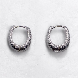 Brinco Argolinha Trabalhada Prata