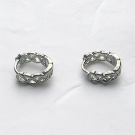 Brinco Argolinha Trançada Prata