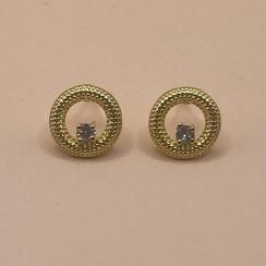 Brinco Aro Craquelado c/ 01 Zirconia