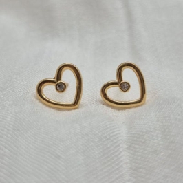 Brinco Coração Brilhante Central