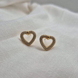 Brinco Coração Brilhantes