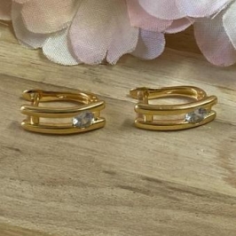 Brinco Dourado com Brilhante