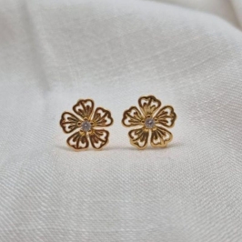 Brinco Flor Brilhante Central