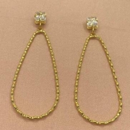 Brinco Gota Dourada Grande