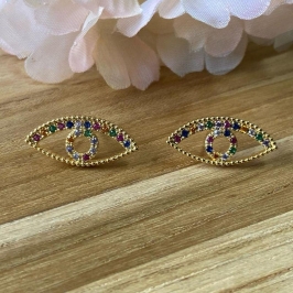 Brinco Olho Grego Grande Color