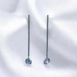 Brinco Palito c/ Brilhante Aço Inox