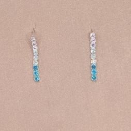 Brinco Pedra Azul e Rosa