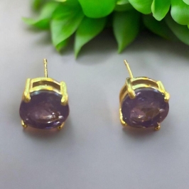 Brinco Pedra Roxa Clara