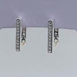 Brinco Quadrado Cravejado Prata