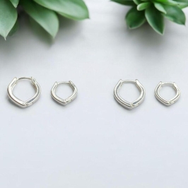 Brincos Argolas Duplas Pratas