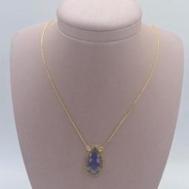 Colar Gota Cravejada + Gota Roxa