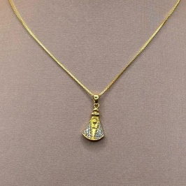 Corrente c/ Pingente Nossa Senhora Manto Branco