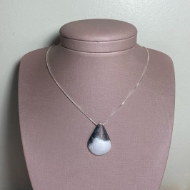 Corrente Gargantilha Pingente Gota Chapeada Prata