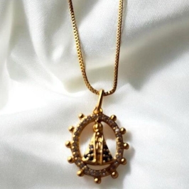 Corrente Veneziana c/ Pingente Nossa Senhora Azul c/ Aro