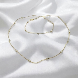 Corrente Veneziana com Perolas 4mm 80cm