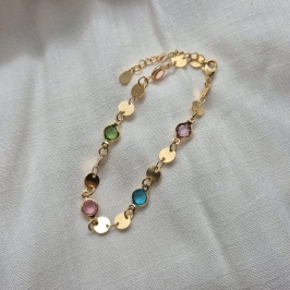 Pulseira Chapinhas e Pedras Verdes