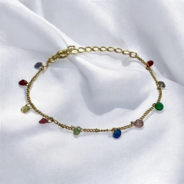 Pulseira Grume com Pedras Coloridas