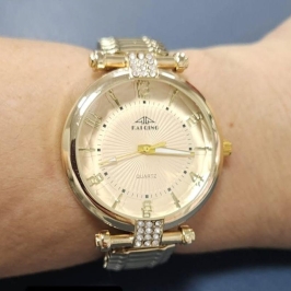 Relógio Redondo Dourado