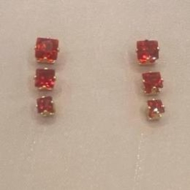 Trio Pedra Vermelha Quadrada