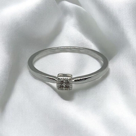 Anel 4 Zircônias Quadrado Revestidas