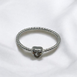 Anel Pedra Coração Revestido