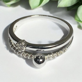 Anel 2 Vias Brilhante e Bola