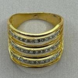 Anel 7 Elos Liso e 3 Cravejados