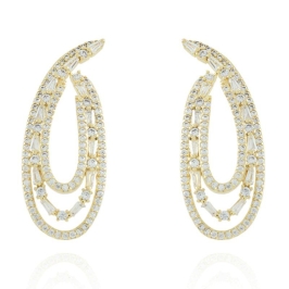 Brinco Cravejado Cristal