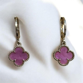 Brinco Trevo Rosa