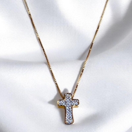 Colar Cruz Cravejada