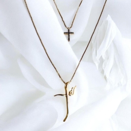 Colar Duplo Gargantilha Cruz/Fé