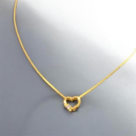 Colar Pingente Coração Ponto Brilhante