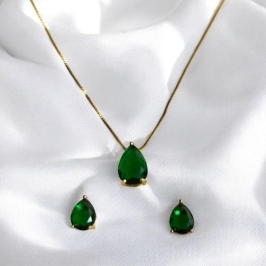 Conjunto Br/Cr Gota Verde