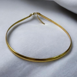 Gargantilha Malha Retangulo Liso 45cm