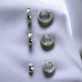 Trio Brincos Argolinha Inox