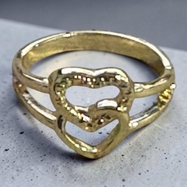 Anel 2 Corações Sobrepostos