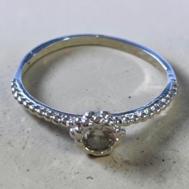 Anel Solitario Pontilhado