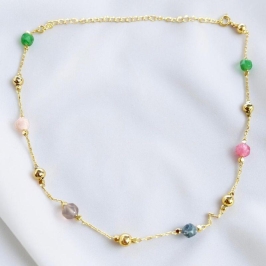 Chocker Pedra Naturais Coloridas