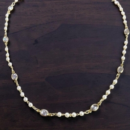 Colar Perola Brilhantes Ovais
