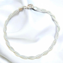 Pulseira Trançada Dois Fios 0,4mm